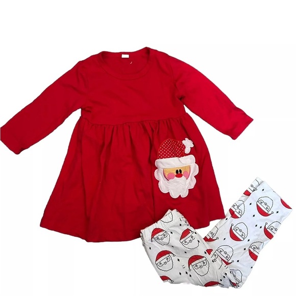 Other - Toddler Girl Christmas Dress And Leggings Size 100 cm 3T